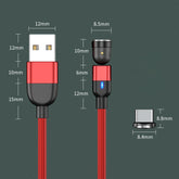 2m 3A Output USB to USB-C / Type-C 540 Degree Rotating Magnetic Data Sync Charging Cable
